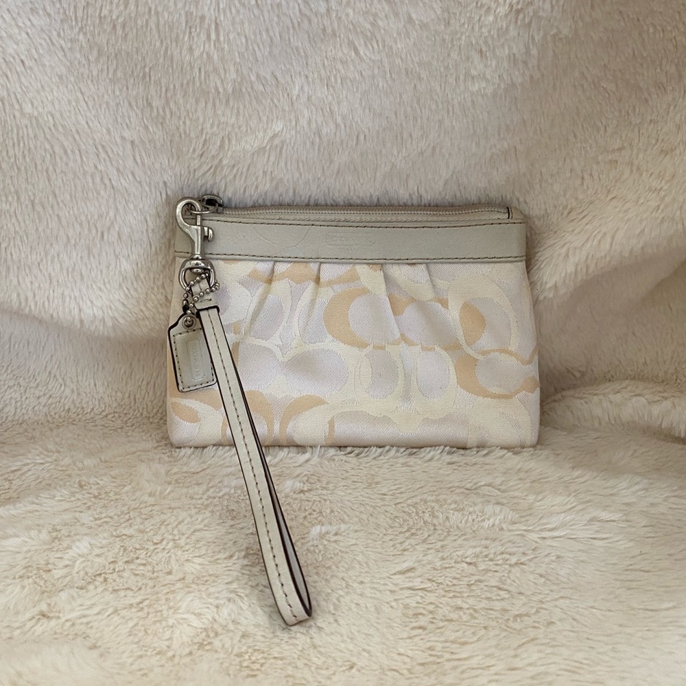 Classic Coach Wristlet w/ Leather Details